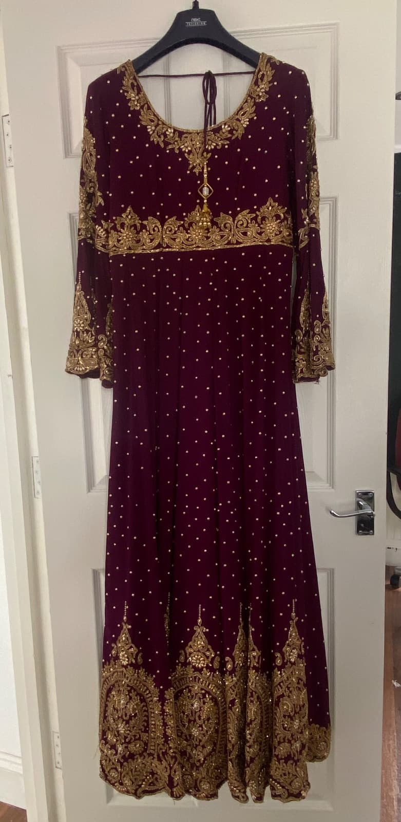 Purple and gold dress