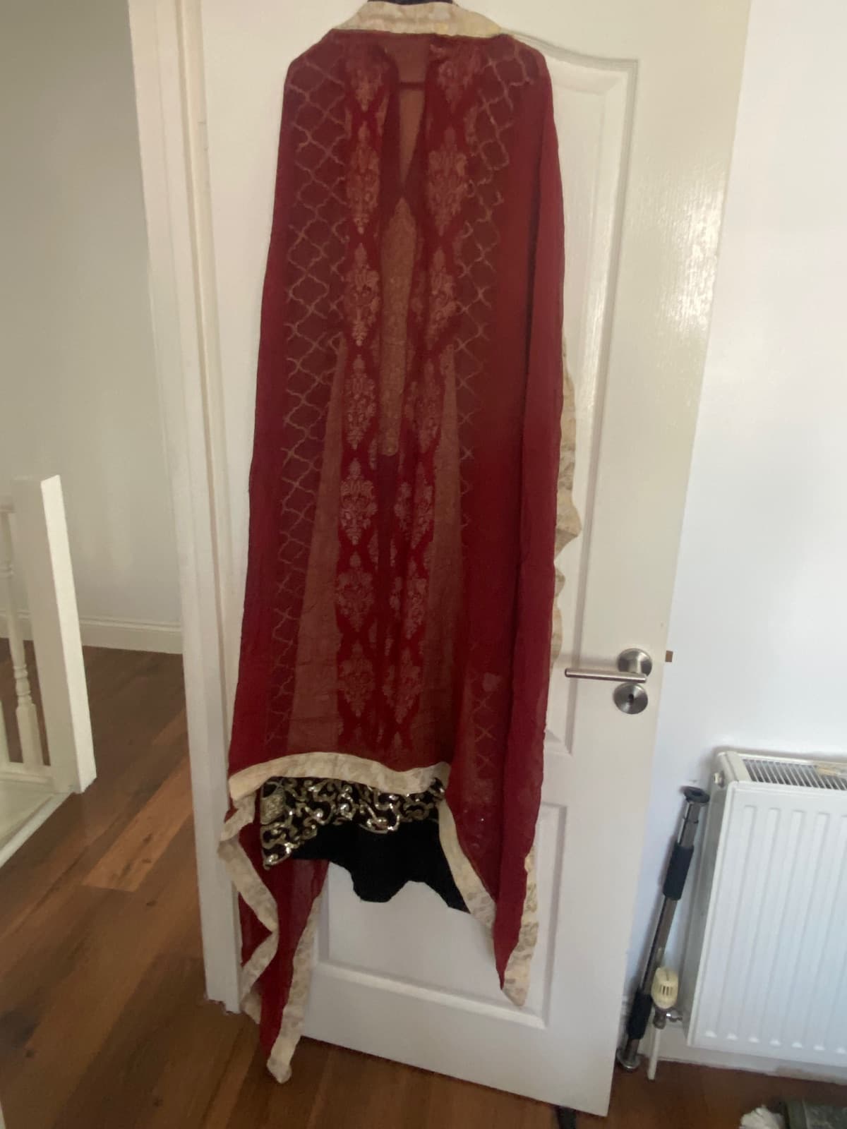 2-piece red/black/gold chiffon kameez — photo 3
