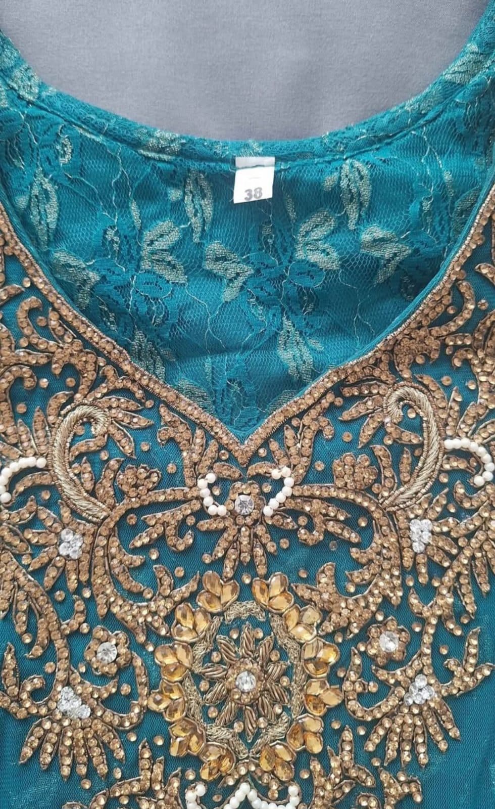 Red and Teal Mehndi/party suit — photo 3
