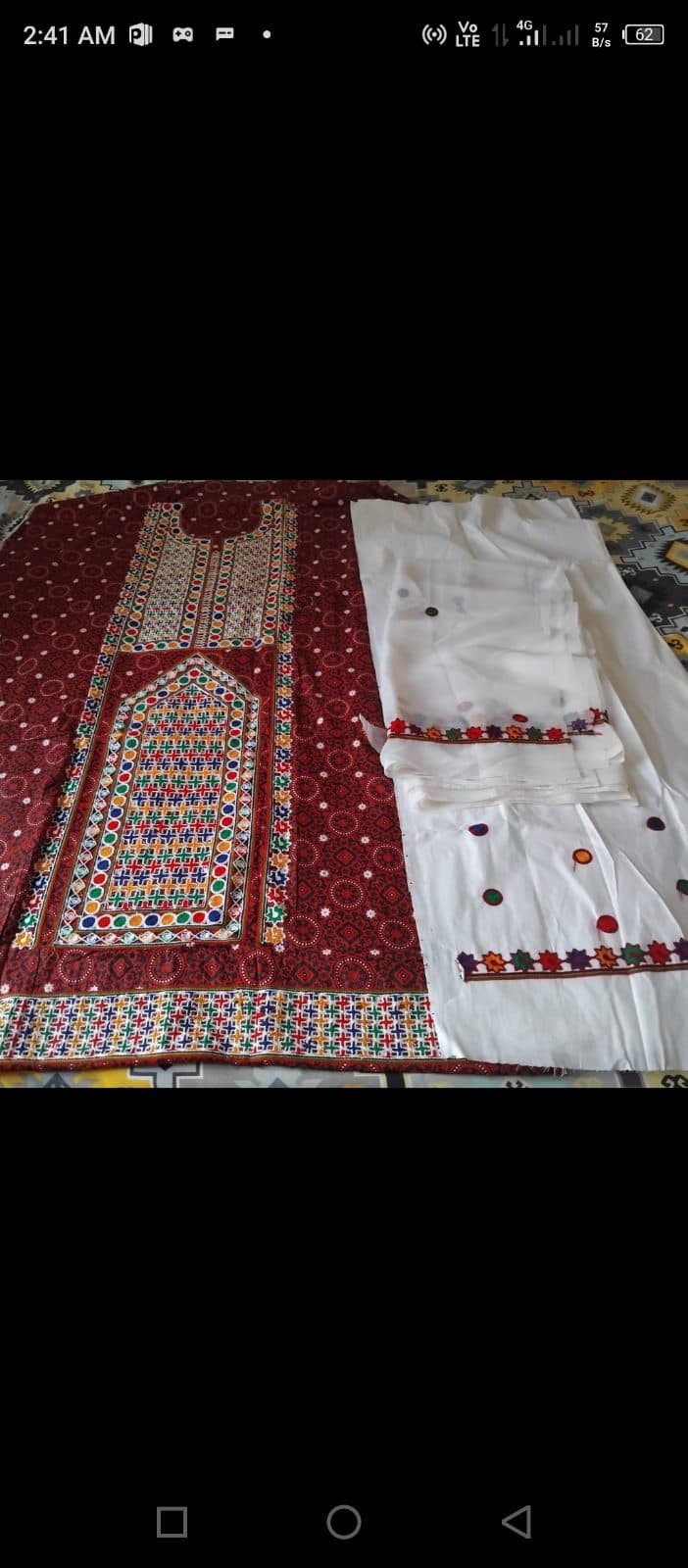 Ajrak embroided balochi style 