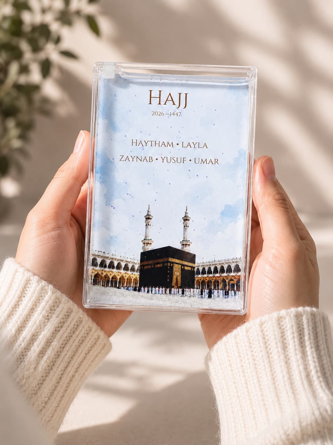 Personalised Hajj / Umrah Glitter Block Keepsake